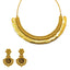 22K Yellow Gold Necklace & Earrings Set W/ Gold Kasu Lining & Gold Ball Accents - Virani Jewelers
