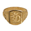 22K Yellow Gold Signet Ring for Men W/ Om Symbol & Heavy Chiseled Band - Virani Jewelers