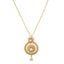 22K Yellow Gold Earrings & Necklace Set W/ Kundan & Laser Cut Bowl Pendant - Virani Jewelers