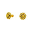 22K Yellow Gold Stud Earrings W/ Meenakari Design & Gold Ball Accents on Open Flower Frame - Virani Jewelers