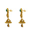 22K Yellow Gold Temple Necklace & Earrings Set W/ Emeralds, Rubies & Draped Beaded Strands - Virani Jewelers
