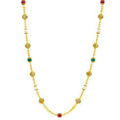 22K Yellow Gold Kashvi Chain w/ Emeralds & Rubies