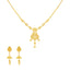 An image of the 22K gold necklace set with Jhumka style earrings.