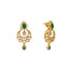 22K Yellow Gold, CZ, & Emerald Earrings (10.2gm)