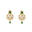 22K Yellow Gold, CZ, & Emerald Earrings (10.2gm)