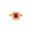 22K Yellow Gold, Ruby, & CZ Ring (2.9gm)