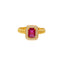 22K Yellow Gold, Ruby, & CZ Ring (3.9gm)