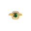 22K Yellow Gold, Emerald & CZ Ring (3.2gm)