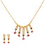 22K Yellow Gold, Ruby, & Pearl Jewelry Set (14.4gm)