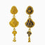 22K Yellow Gold Necklace and Earrings Set W/ Blue Enamel & Reversible Pendants - Virani Jewelers