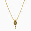 22K Yellow Gold Necklace and Earrings Set W/ Blue Enamel & Reversible Oval Pendants - Virani Jewelers