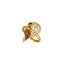 22K Yellow Gold Peacock Ring W/ CZ Gems on Arched Train Feathers & Cut-Out Band - Virani Jewelers