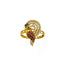 22K Yellow Gold Peacock Ring W/ CZ Gems on Arched Train Feathers & Cut-Out Band - Virani Jewelers