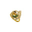 22K Yellow Gold Peacock Ring W/ Precious CZ Gemstones on Elaborate Circlet Train - Virani Jewelers