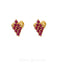 22K Yellow Gold Grape Stud Earrings Set W/ Rubies - Virani Jewelers