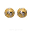 22K Yellow & White Gold Mushroom Stud Earrings W/Textured Engravings - Virani Jewelers