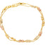 22K Multi-Tone Gold Ball Bead Anklet Set (16.5gm)