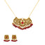 22K Yellow Gold & Ruby Antique Pendant Set (34.4gm)