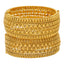 22K Yellow Gold Beaded Filigree Bangle Set (73.6gm)