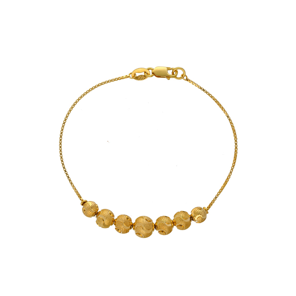 22K Yellow Gold Ball Bead Bracelet (8.9gm) |
This 22k Indian gold bracelet features the addition of textured ball beads that add a sophistica...