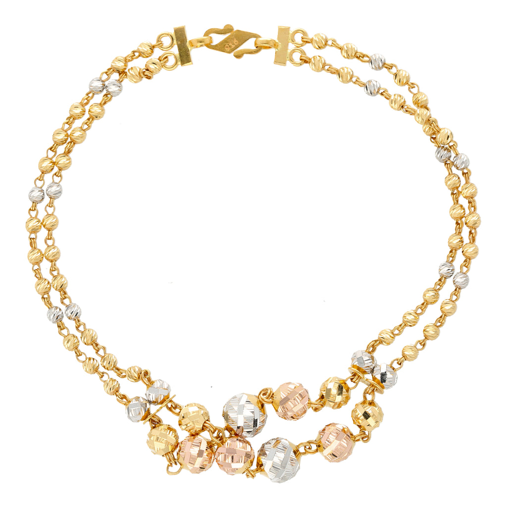 22K Multi-Tone Gold Beaded Bracelet (12.1 grams) |
Pair this simple 22k multi- tone gold beaded bracelet with many looks! The yellow, white, and ro...