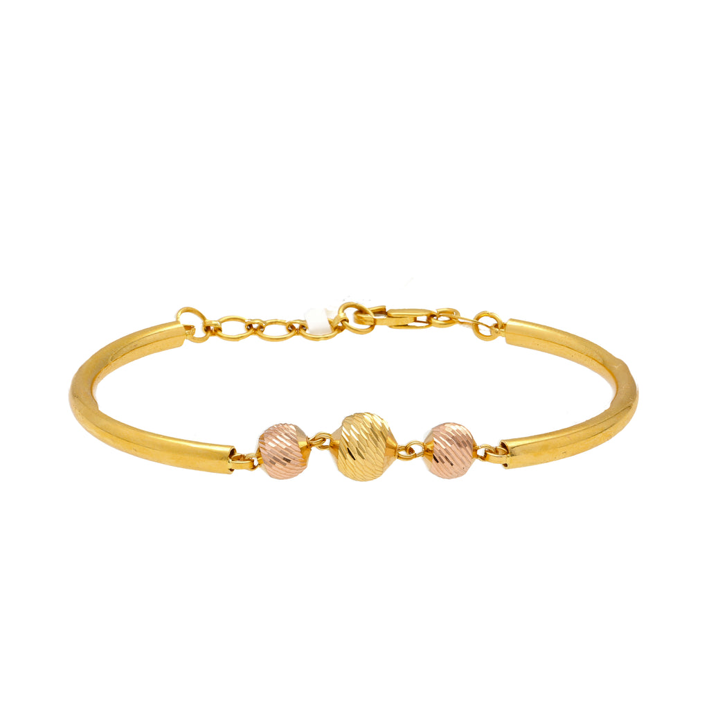 22K Multi-Tone Gold Beaded Bracelet (7.6gm) |
Add this simple yellow, white, and rose gold bracelet to your look for a multi-tone layer of shi...