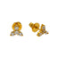 22K Yellow Gold & CZ Stone Top Stud Earrings (2gm)