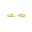 CZ Stone "U" Hoop Earrings in 22K Gold (2.5gm)