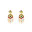 22K Yellow Gold Jeweled Drop Studs (13.2gm)