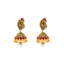 22K Antique Gold Jhumka Earrings w/ Rubies & Pearls (27.4gm)