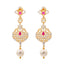 22K Gold, Ruby, & Pearls Veena Jewelry Set (101.8gm)