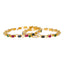 22K Yellow Gold Navratan Bangle Set w/ Gems (42 grams)