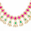 22K Gold, Gemstone, & Pearl Long Necklace Set (118gm)