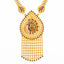22K Yellow Gold & Enamel Peacock Long Necklace Set (104.4gm)