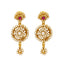 22K Yellow Gold V Shaped Polki Necklace Set with Pearls (54.7gm)