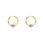 22K Yellow Gold Hoops with Rose Gold Beads (2.7gm)
