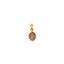 Emerald & Ruby Oval Pendant in 22K Yellow Gold (2gm)