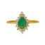 22K Yellow Gold Emerald Cocktail Ring (Size 7)