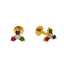 22K Yellow Gold & Colorful CZ Stone Top Stud Earrings (1.2gm)