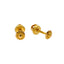 22K Yellow Gold Flat Top Stud Earrings for Girls (1gm)