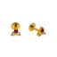 22K Yellow Gold & CZ Stone Stud Earrings for Girls (1.2gm)