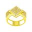 22K yellow Gold Ring with geometrc diamond shape with cz - Virani Jewelers