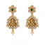 Temple 34.92CT Uncut Diamond Laxmi Necklace and Earrings Set W/ Centered Emerald Gem