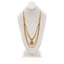 35.68CT Uncut Diamond Dual Layered Necklace and Earrings Set W/ Ruby & Emerald Gem Accents