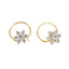 18K Yellow Gold Diamond Nose Pin W/ 0.07ct SI Diamonds & Cluster Flower Design - Virani Jewelers