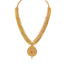 22K Yellow Gold Diamond Temple Necklace & Jhumki Drop Earrings Set W/ 11.06ct Uncut Diamonds, Rubies, Pearls & Laxmi Kasu on Pendant Necklace - Virani Jewelers