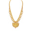 22K Yellow Gold Diamond Temple Necklace & Earrings Set W/ 17.53ct Uncut Diamonds, Rubies, Emeralds & Mango Details - Virani Jewelers
