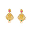 22K Yellow Gold Diamond Temple Necklace & Earrings Set W/ 17.53ct Uncut Diamonds, Rubies, Emeralds & Mango Details - Virani Jewelers