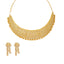 22K Yellow Gold Diamond Necklace & Earrings Set W/ 28.04ct Uncut Diamonds, Clustered Flowers & Gold Ball Accents on Bib Necklace - Virani Jewelers
