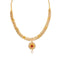 22K Yellow Gold Diamond Necklace and Earrings Set W/ 14.24ct Uncut Diamonds, Rubies, Pearls & Clustered Flower Designs - Virani Jewelers